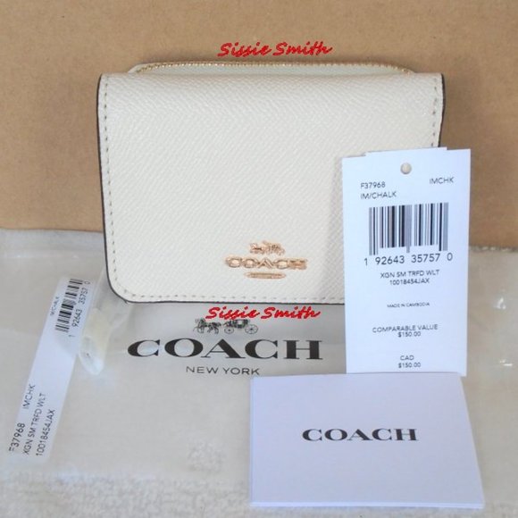 COACH SMALL CHALK TRI FOLD WALLET - Picture 1 of 3